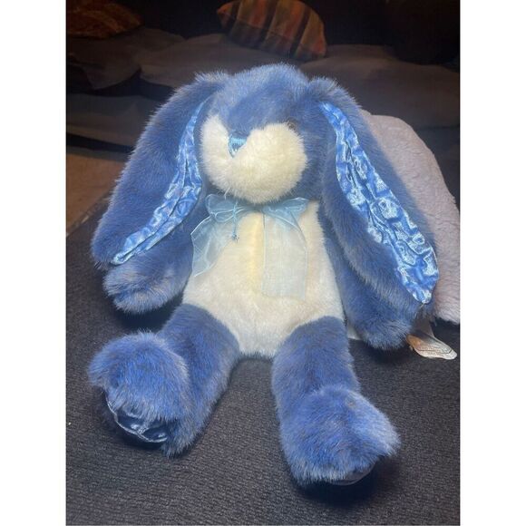 Dan Dee Collector's Choice Kids Blue Velvet Bunny Rabbit Plush Toy - Picture 11 of 16